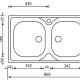 CM Mondial 86 x 50 2V Lavello ad incasso Rettangolare Acciaio inox 3