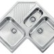 CM Ilaria 83x83 3V Lavello ad incasso Angolo Acciaio inox 3