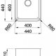 Elleci Space 400 R50 Lavello sottopiano Quadrato Acciaio inox 3