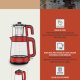 Grundig CM 4054 K New Line Çay Makinesi teiera in vetro per la preparazione del tè 2,8 L 1900 W Rosso 8