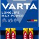 Varta Longlife Max Power, Batteria Alcalina, AAA, Micro, LR03, 1.5V, Blister da 4, Made in Germany 3