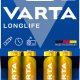 Varta Longlife, Batteria Alcalina, AA, Mignon LR6, 1.5V, Blister da 4, Made in Germany 3