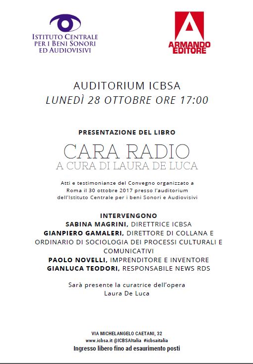 Presentazione del libro Cara Radio a cura di Laura De Luca