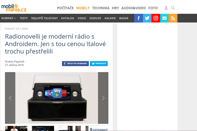 Radionovelli je moderní rádio s Androidem. Jen s tou cenou Italové trochu