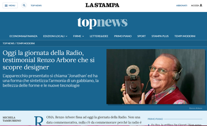 Oggi la giornata della Radio, testimonial Renzo Arbore che si scopre designer